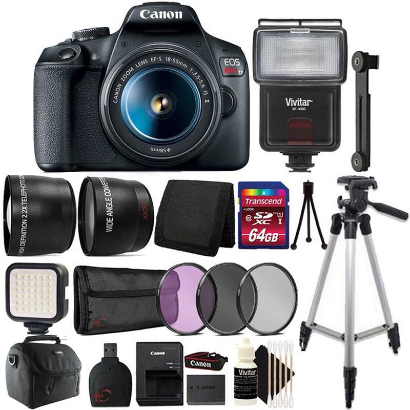 Canon EOS Rebel T7 DSLR Camera 18-55mm Lens 58mm Filter Kit