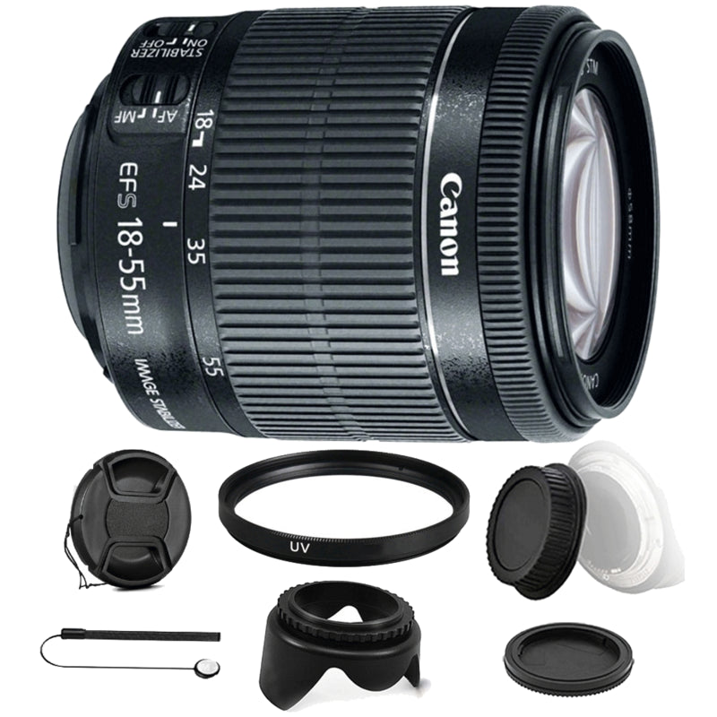 Canon EF-S 18-55mm f/3.5-5.6 IS STM Lens with Accessory Bundle For Canon 77D , 80D , 760D and 1300D