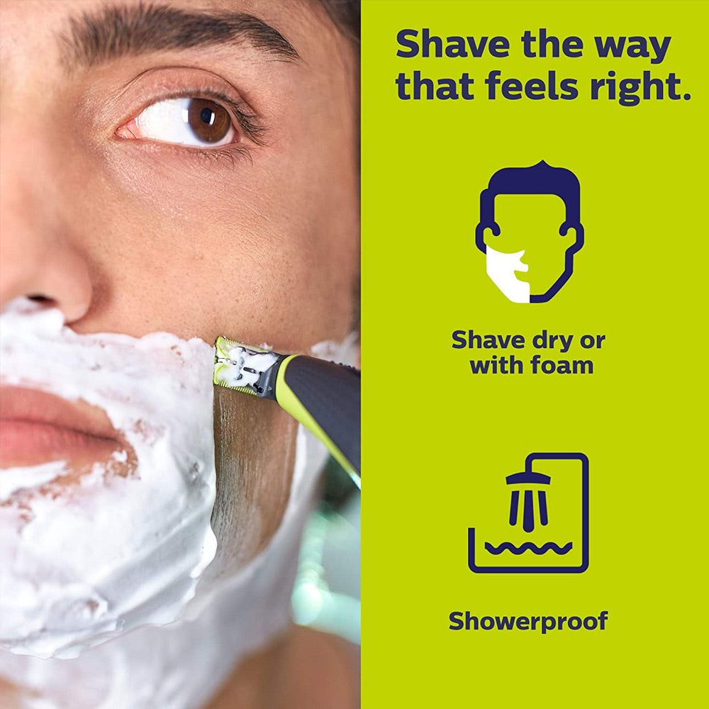 Philips Norelco OneBlade, Hybrid Electric Trimmer and Shaver, QP2520/70 with 5x Philips Norelco QP230/80 OneBlade Replacement Blades, 3 Count and Wahl Styling Comb Burgundy