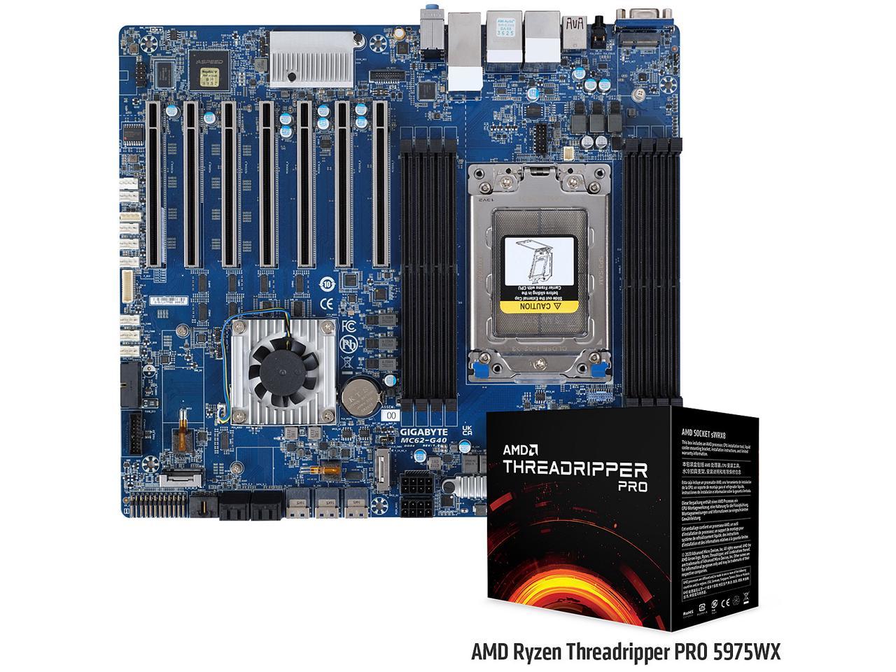 GIGABYTE MC62-G40 CEB Server Motherboard + AMD Ryzen Threadripper PRO 5975WX Processor AMD Threadripper 5975WX AMD WRX80