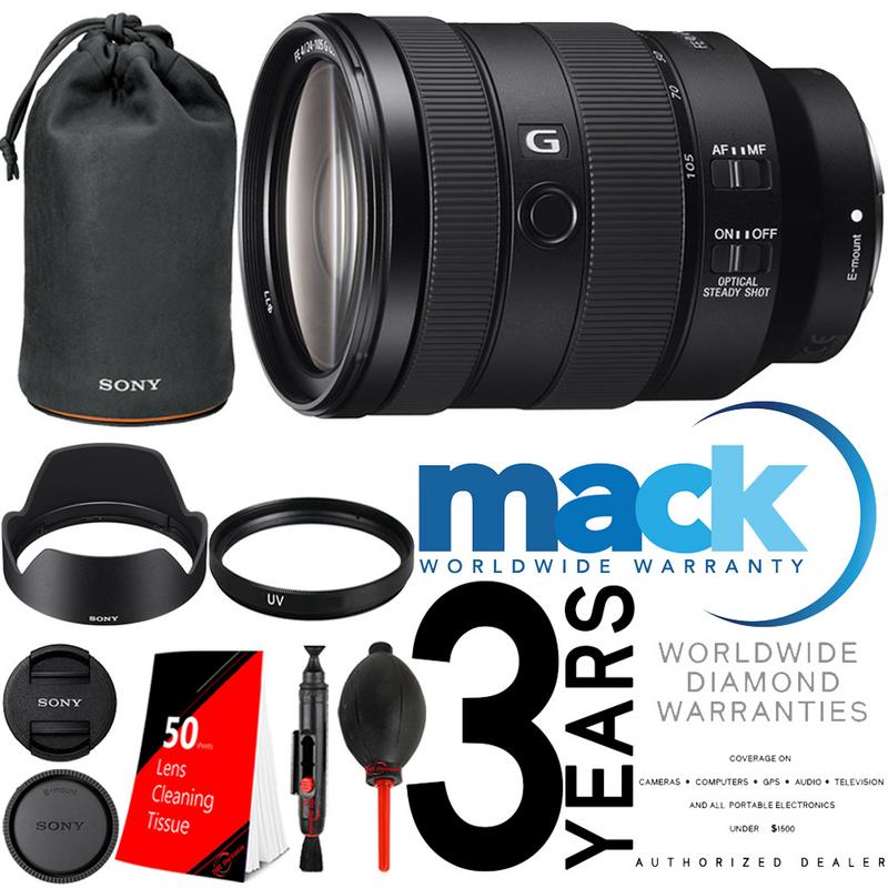 Sony FE 24-105mm f/4 G OSS Standard Zoom Lens SEL24105G with 77mm UV Filter with Accessory Kit