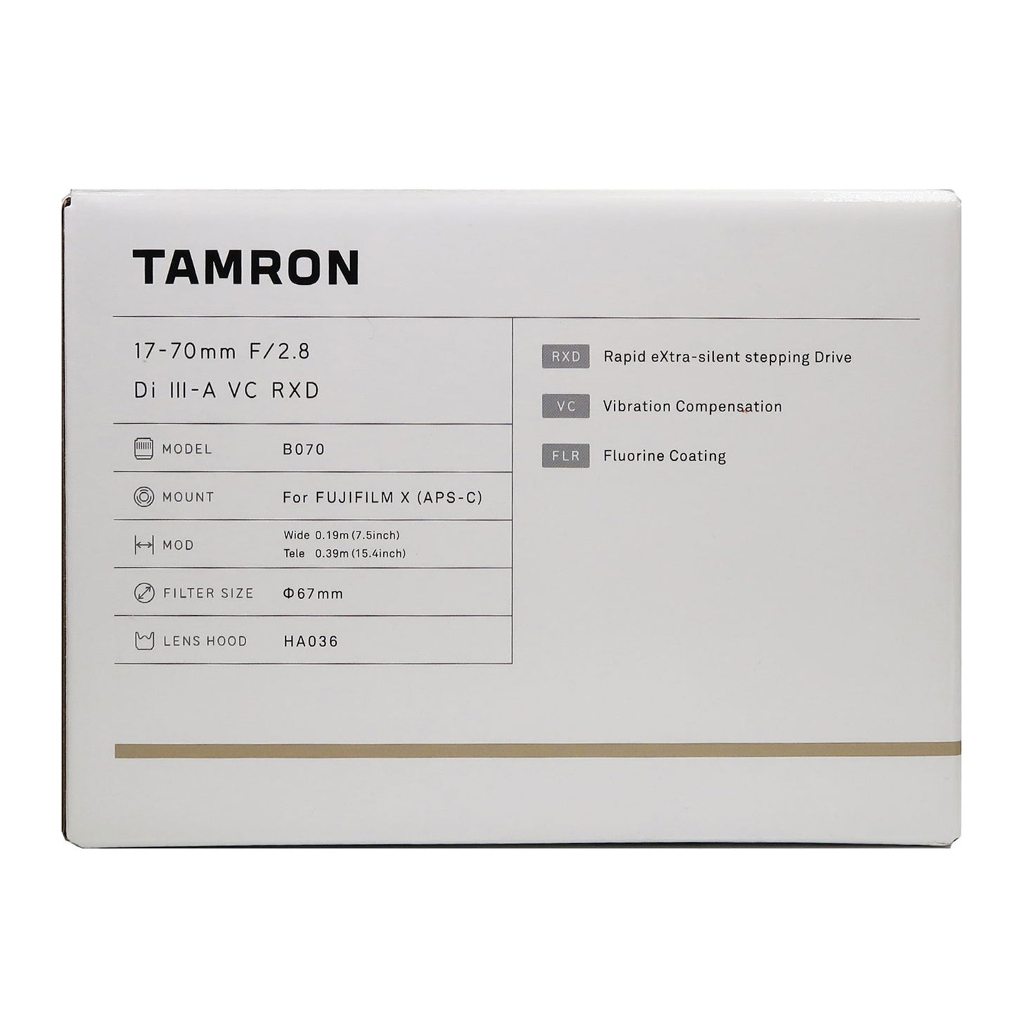 Tamron 17-70mm f/2.8 Di III-A VC RXD Lens for Fujifilm