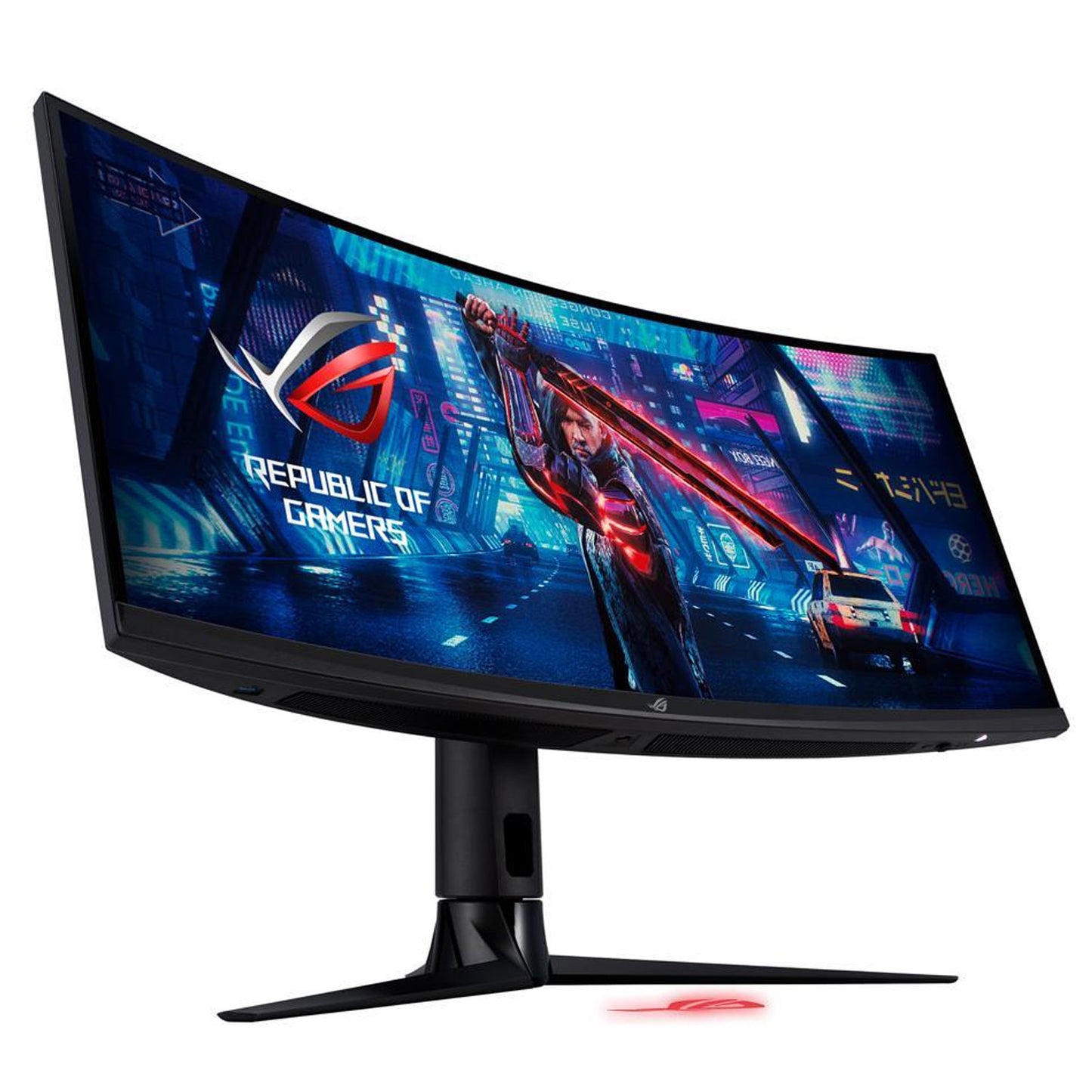 ASUS 34.14" 180 Hz (overclocking) Fast IPS UWQHD Gaming Monitor 1 ms (GTG) G-Sync (NVIDIA Adaptive Sync) 3440 x 1440 (2K) HDMI, DisplayPort, USB-A, USB-C, Earphone Jack Built-in Speakers Curved ROG Strix XG349C