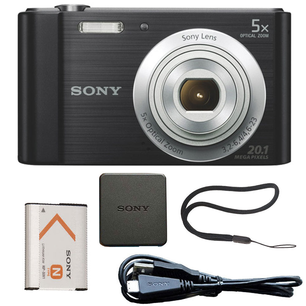 Sony Cyber-Shot DSC-W800/B 20.1MP Digital Camera 5x Optical Zoom Black