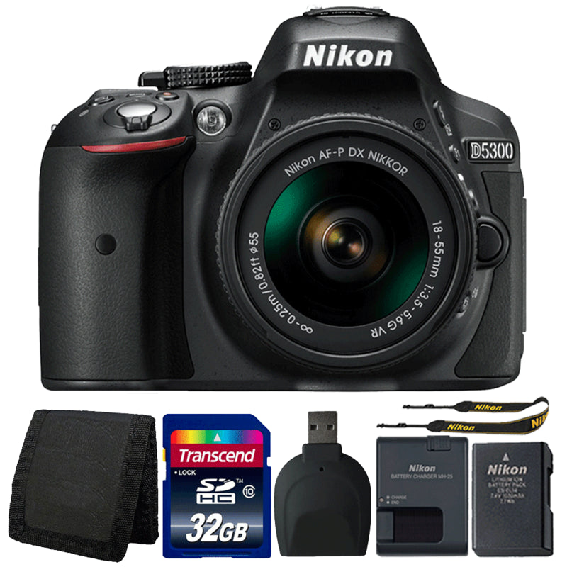 Nikon D5300 24.2MP Digital SLR Camera with 18-55mm Lens and Accessory Bundle