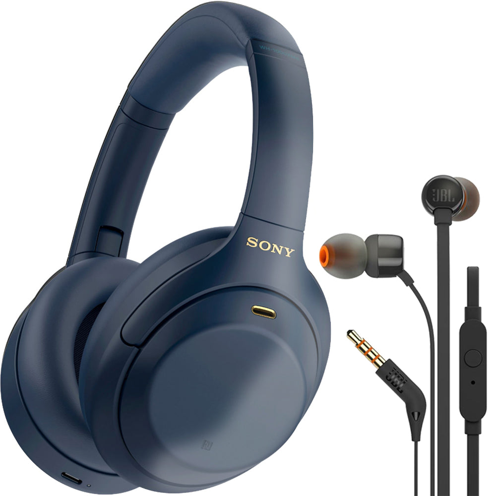 Sony WH-1000XM4 Wireless Over-the-Ear Headphones Blue with Google
