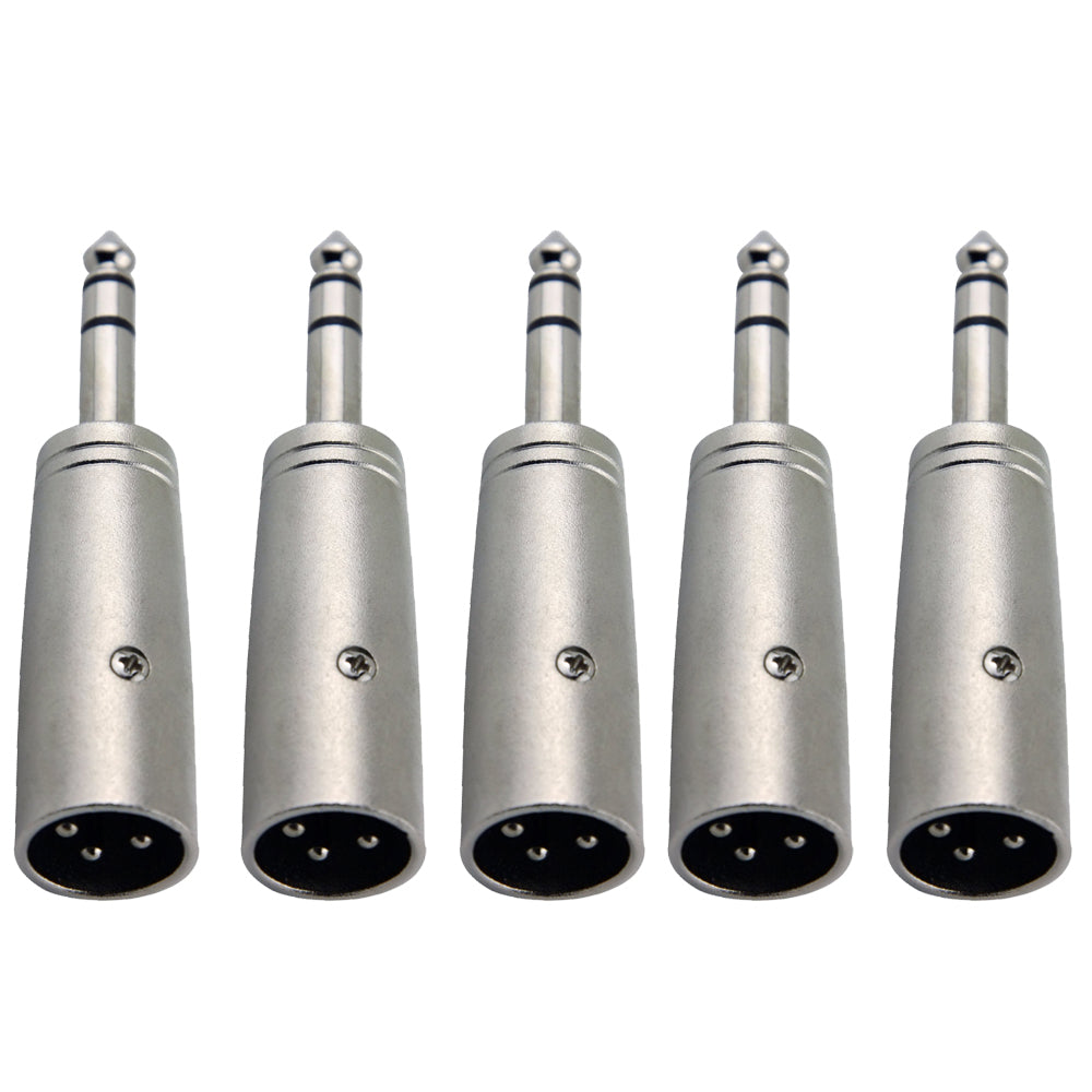 5x Pig Hog Solutions XLR(M) to TRS(M) Adapter