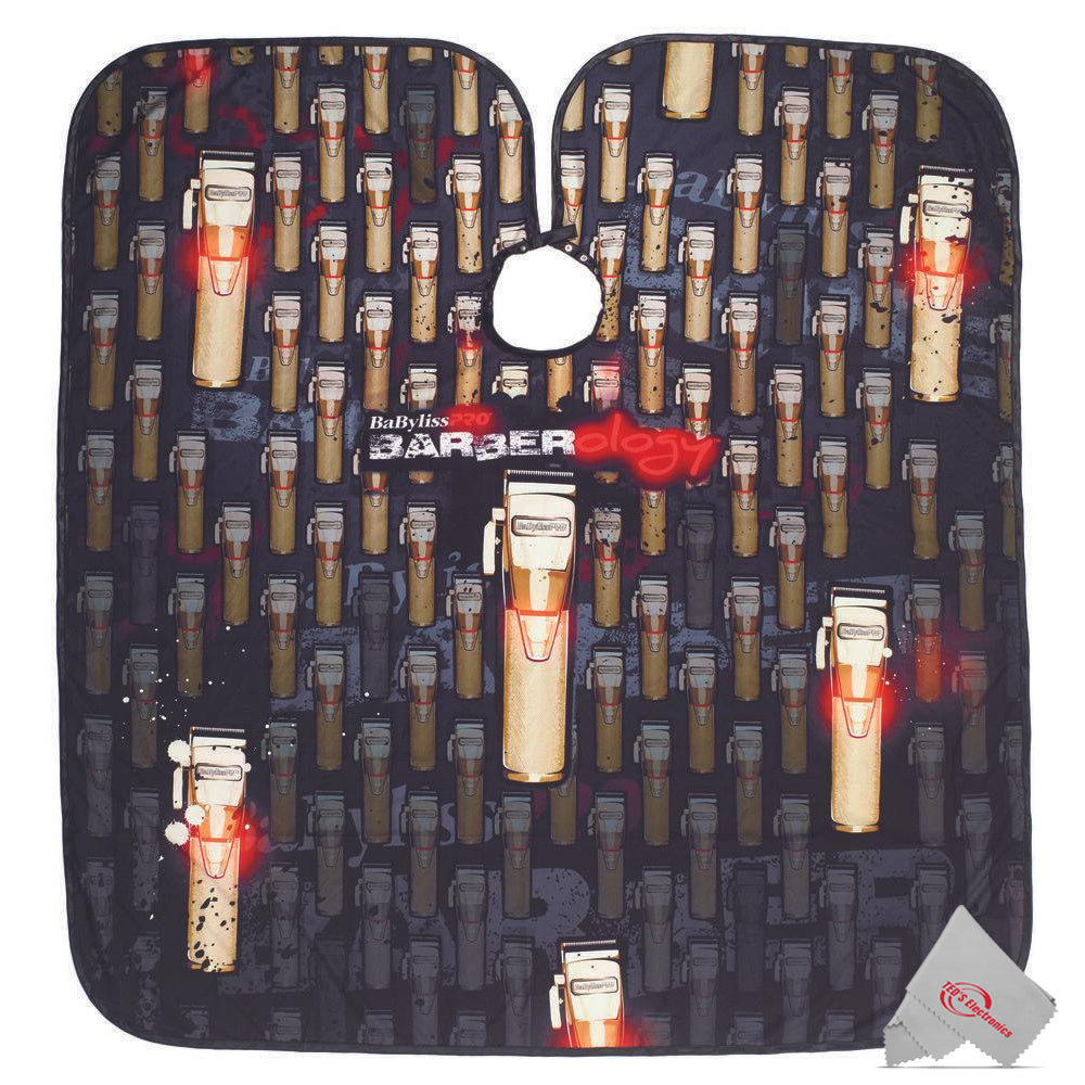 Babyliss Pro Nano Titanium 1" Curling Wand #BNTMWUC with 12-Roller Hairsetter #BABNTCHV1 and Barber Cape