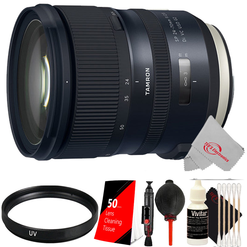 Tamron SP 24-70mm f/2.8 Di VC USD G2 Full-Frame Lens for Nikon F and Top Accessory Kit