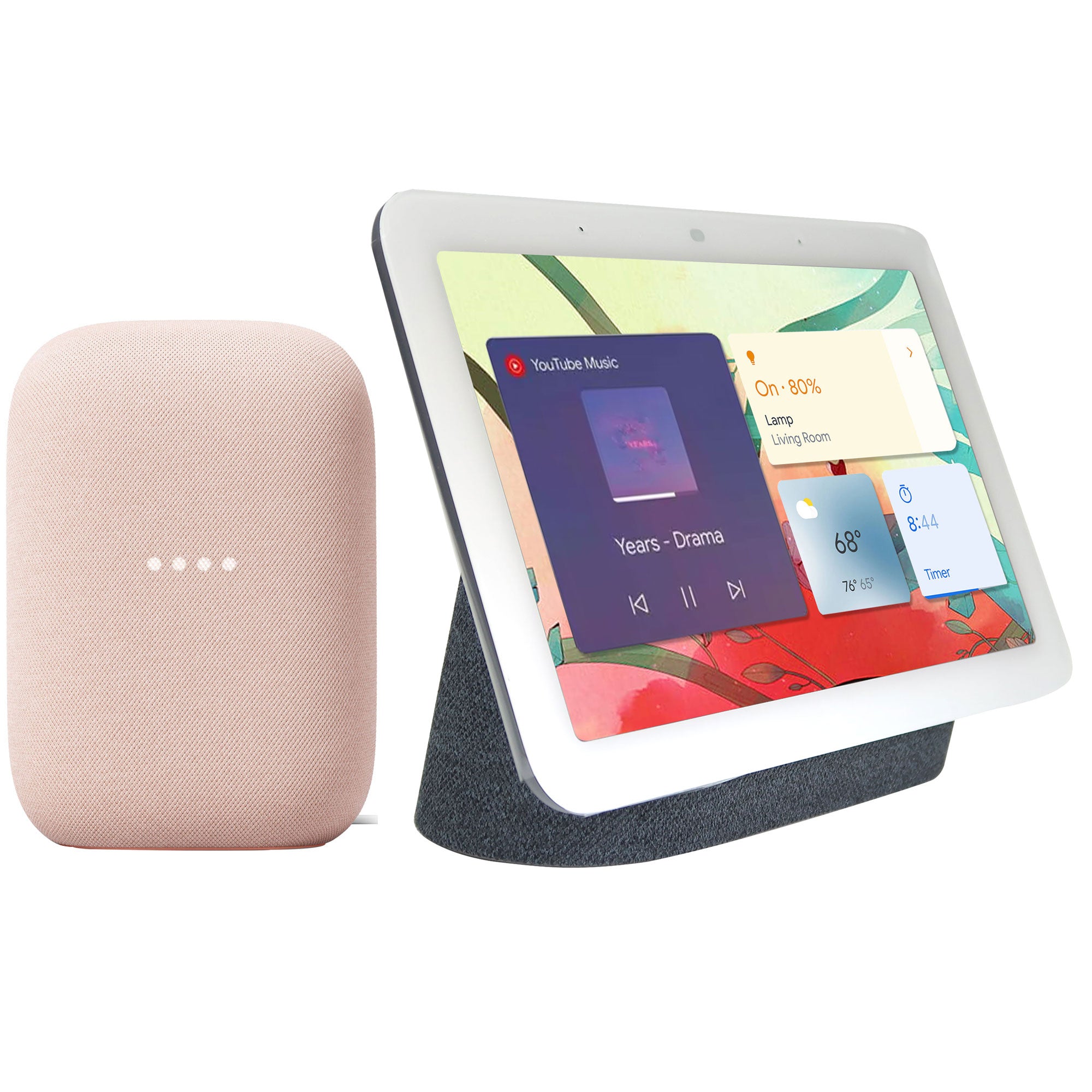 Google Nest Audio Smart Speaker (Sand) with Google Nest Hub 2nd