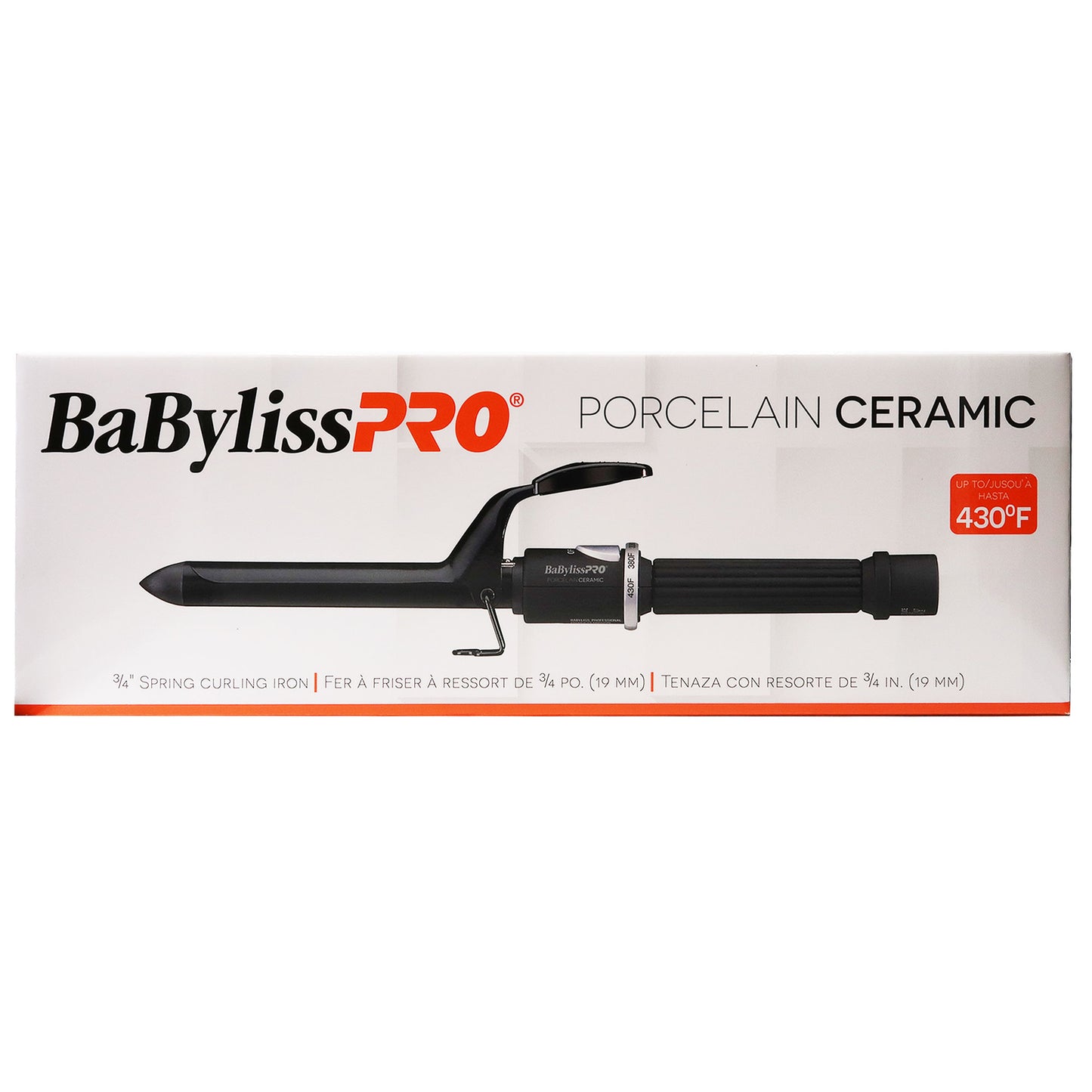 BaByliss Pro Porcelain Ceramic 3/4" Spring Curling Iron with BaBylissPRO Porcelain Ceramic 1" Spring Curling Iron