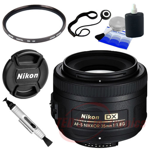 Nikon AF-S DX NIKKOR 35mm f/1.8G Lens with Accessory Bundle for Nikon Digital SLR Cameras