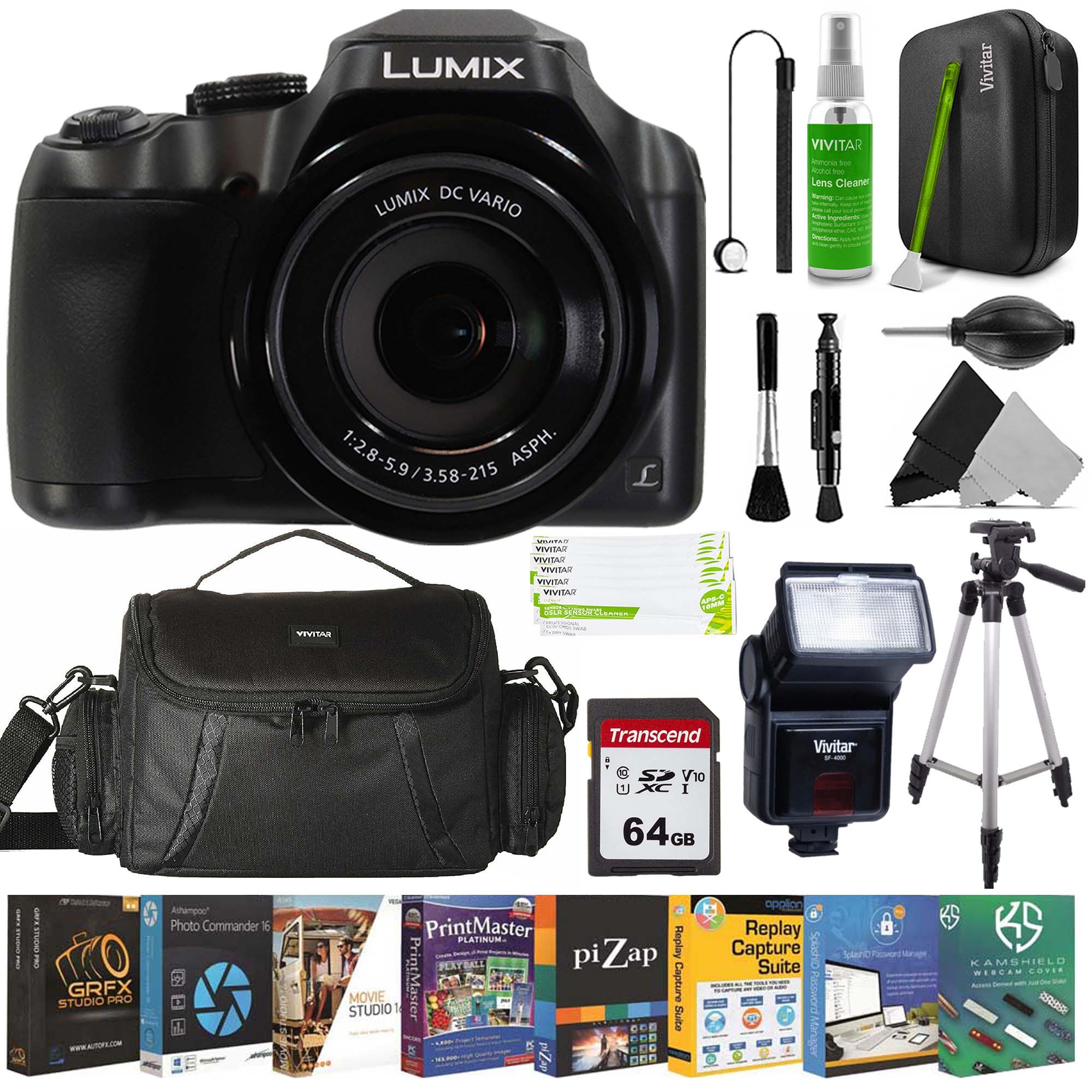 Panasonic Lumix DC-FZ80 4K Video Digital Camera 60x Optical Zoom