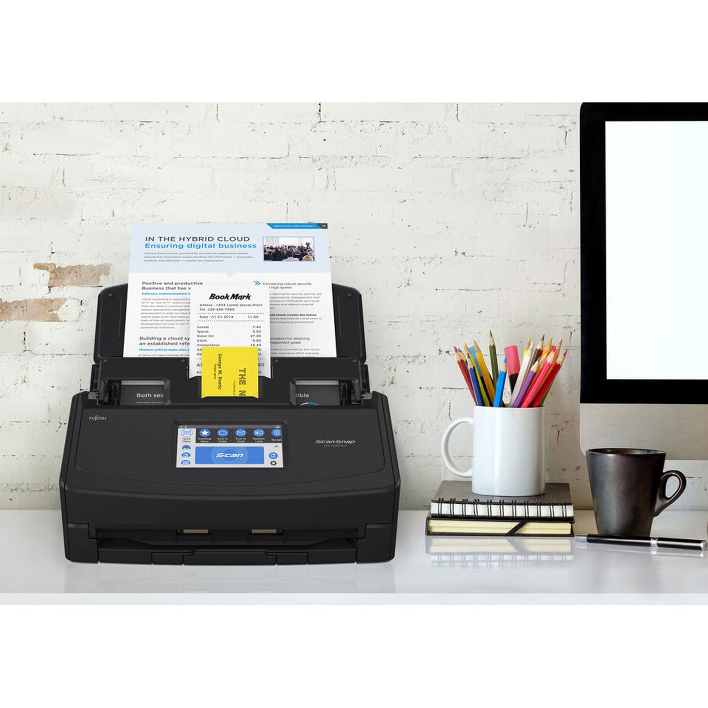 Fujitsu ScanSnap iX1600 Premium Color Duplex Document Scanner for Mac and PC with 4-Year Protection Plan, Black