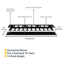 StarTech.com 1U Horizontal Finger Duct Rack Cable Management Panel with Cover