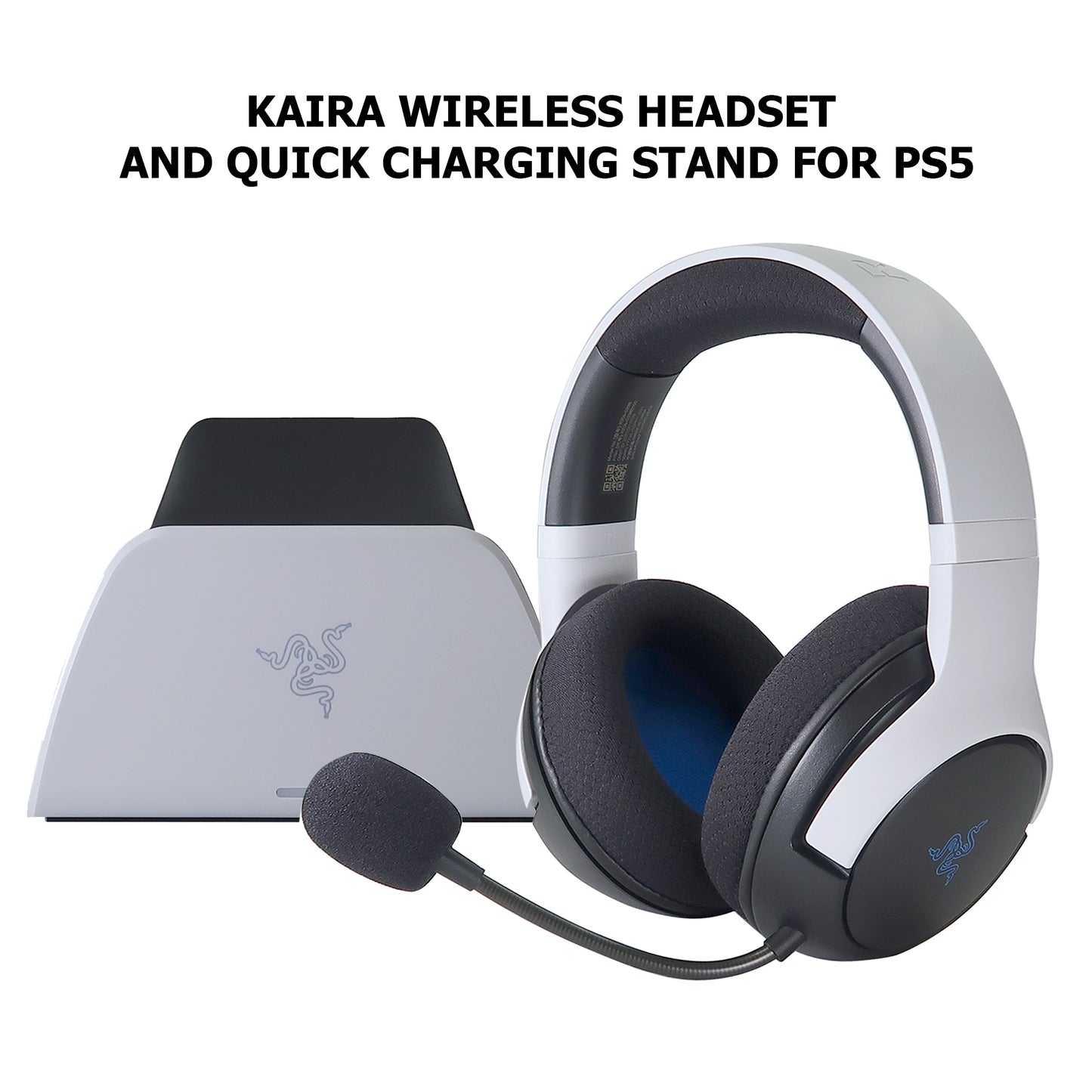 Razer Legendary Duo Bundle for PlayStation 5: Kaira Wireless Headset and Quick Charging Stand for PS5 (Controller Sold Separately) with JLab Gaming Wireless Earbuds