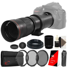 Vivitar 420-800mm F8.3 Telephoto Zoom Lens for Sony + T-mount for Sony + 2x  Converter + UV CPL ND Kit + Lens Tissue + 3pc Cleaning Kit
