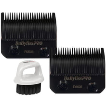 2x BaByliss Pro Replacement Black Graphite Taper Blade #FX803B Fits for FX870, FX825 and FX673 Models with Barberology Knuckle Neck Brush White
