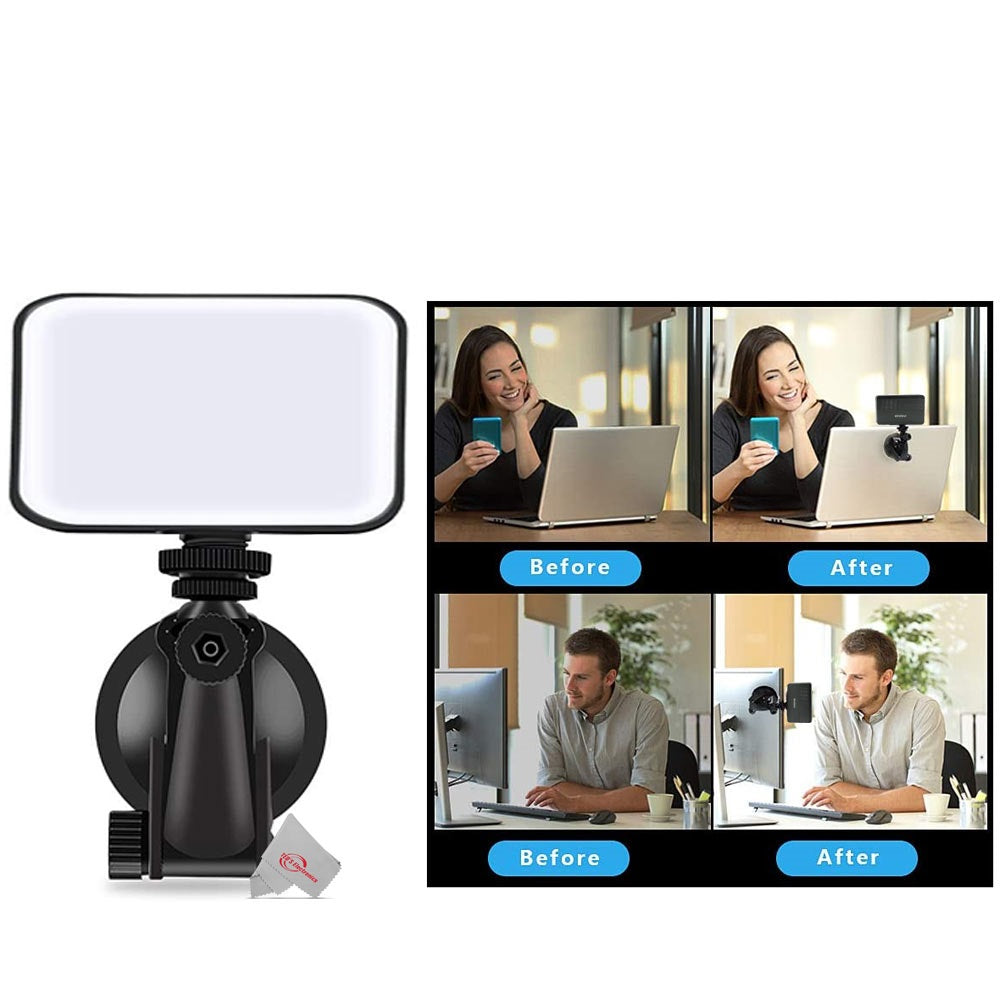 Vivitar 120 Led Video Conference Lighting Kit Suction Cup Mount for Laptops and Moniters  Adjustable Brightness and Color Filters