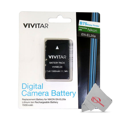 Vivitar EN-EL20a Replacement Battery for Nikon Coolpix P1000 P950 J1 1 AW1 1 V3 - 3 Units