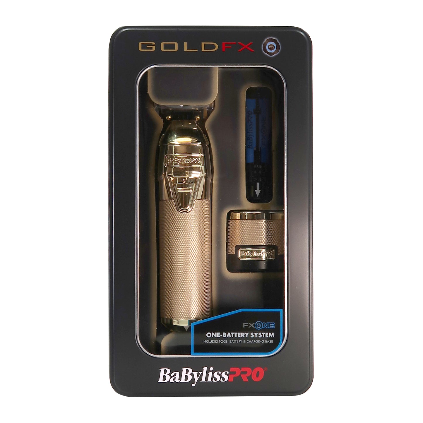 BaByliss Pro FXONE GOLDFX All-Metal Interchangeable-Battery Trimmer FX799G with FX707Z Replacement Outlining Trimmer Blade for FX787 Trimmers and GoldFX Metal Comb Set
