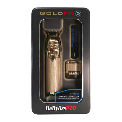 BaByliss Pro FXONE GOLDFX All-Metal Interchangeable-Battery Trimmer FX799G with FX707Z Replacement Outlining Trimmer Blade for FX787 Trimmers and GoldFX Metal Comb Set