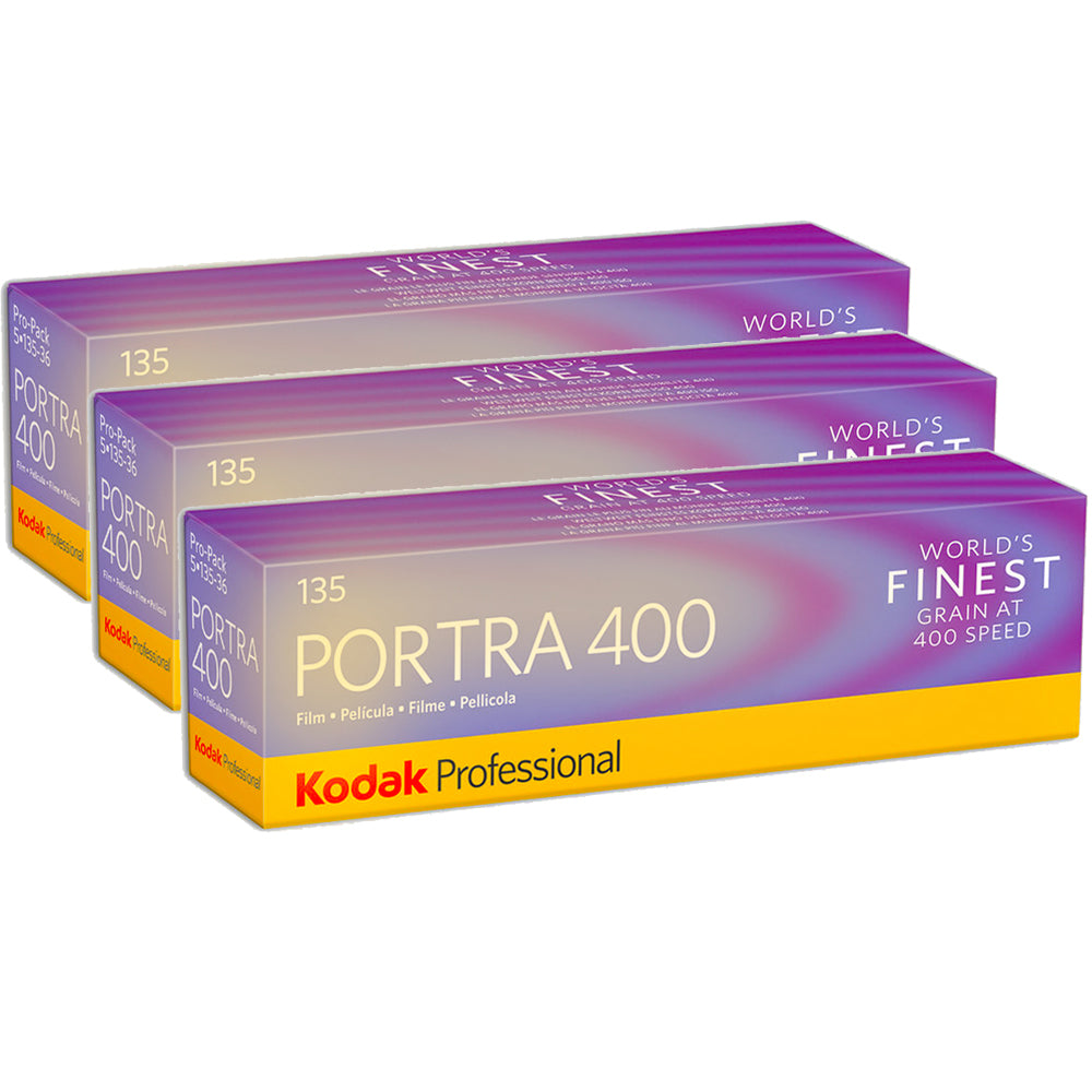 3x Kodak Professional Portra 400 Color Negative Film (35mm Roll Film, 36 Exposures, 5-Pack)