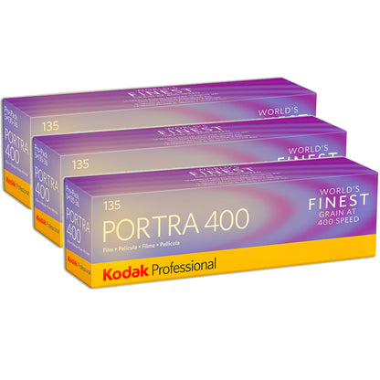 3x Kodak Professional Portra 400 Color Negative Film (35mm Roll Film, 36 Exposures, 5-Pack)