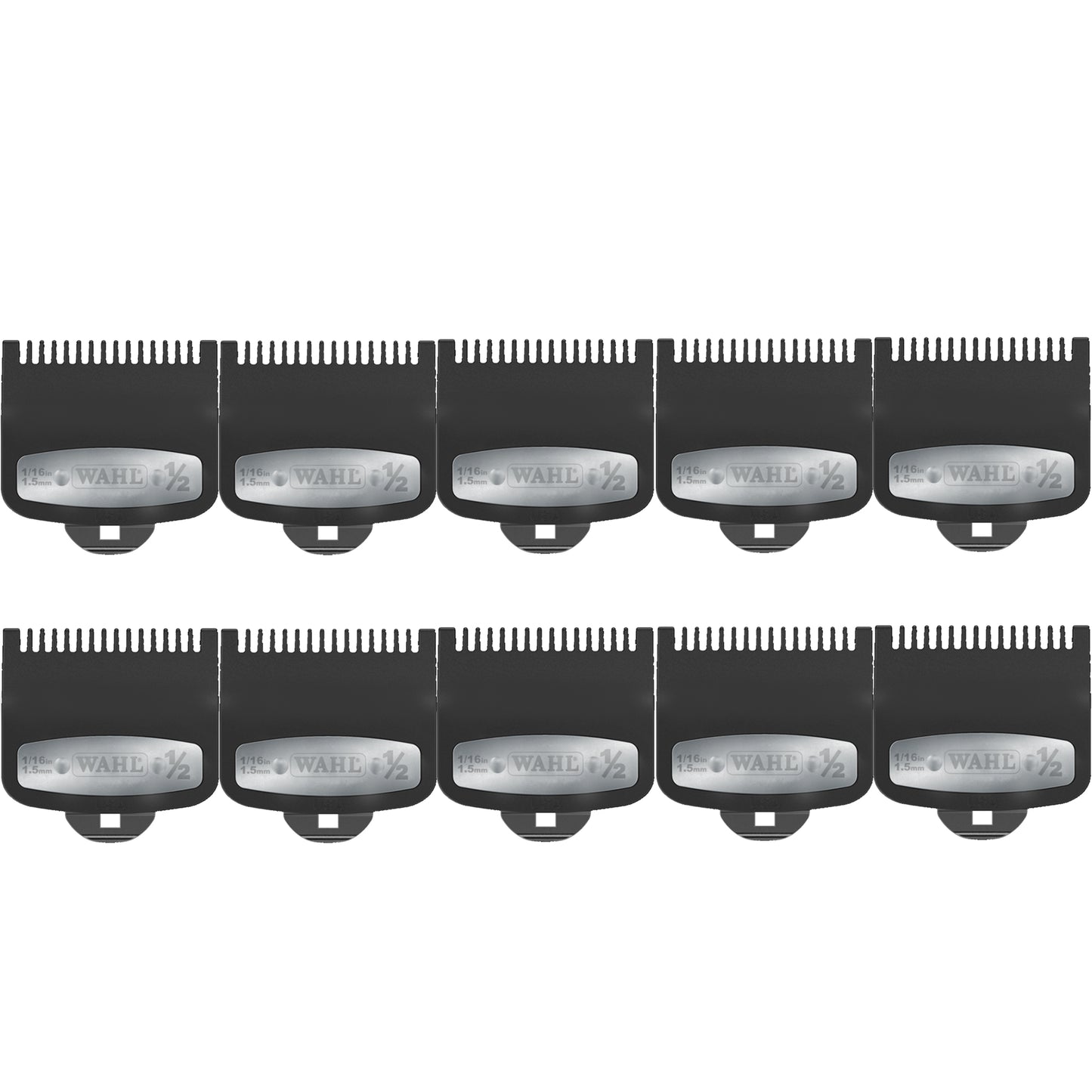 10 Packs Wahl Professional #1/2 Premium 1/16" Cutting Guide with Metal Clip #3354-1000 - Fits All Wahl Vibrator Clippers