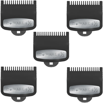 5 Packs Wahl Professional #1/2 Premium 1/16" Cutting Guide with Metal Clip #3354-1000 - Fits All Wahl Vibrator Clippers