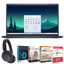 Dell Inspiron 15 3520 Touch Laptop Intel Core i5 - 1155G7 8GB Memory 256GB SSD (Black) with Sony WH-CH520 Wireless On-Ear Headphones and Editing Software Bundle