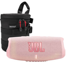 JBL Charge 5 Portable Bluetooth Speaker Pink with Vivitar Premium speaker Case