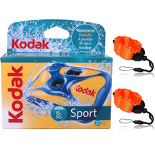 Kodak Water and Sport One-Time Use Disposable Camera (ISO-800) Waterproof (50'/15 m) 35mm - 27 Exposures + Floating Foam Strap-Orange