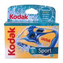 Kodak Water and Sport One-Time Use Disposable Camera (ISO-800) Waterproof (50'/15 m) 35mm - 27 Exposures + Floating Foam Strap-Orange