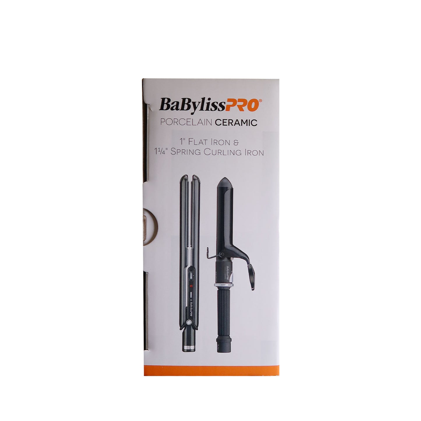 BaByliss Pro Porcelain Ceramic Limited Edition Straightening Iron 1" and Spring Curling Iron 1¼" Styling Set #BPCPP6UC