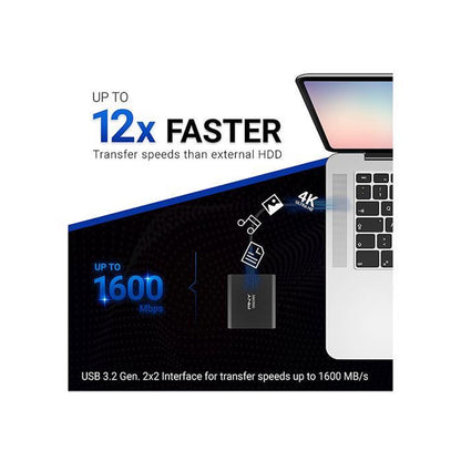 PNY EliteX-Pro 500GB USB 3.2 Gen 2x2 Type-C Portable Solid State Drive (SSD)
