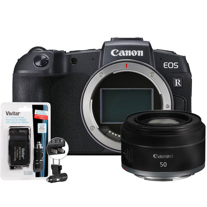 Canon EOS RP Mirrorless Camera with RF 50mm f/1.8 STM Lens and Replacement Battery & Charger
