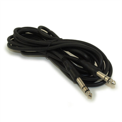 10 1/4" Stereo TRS Phone Cable, Male to Male, 28AWG, Nickel Plated