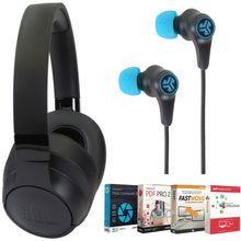 JBL Tune 760NC Over-Ear Headphones Black with JLab Play Gaming Wireless Earbuds and Software Bundle
