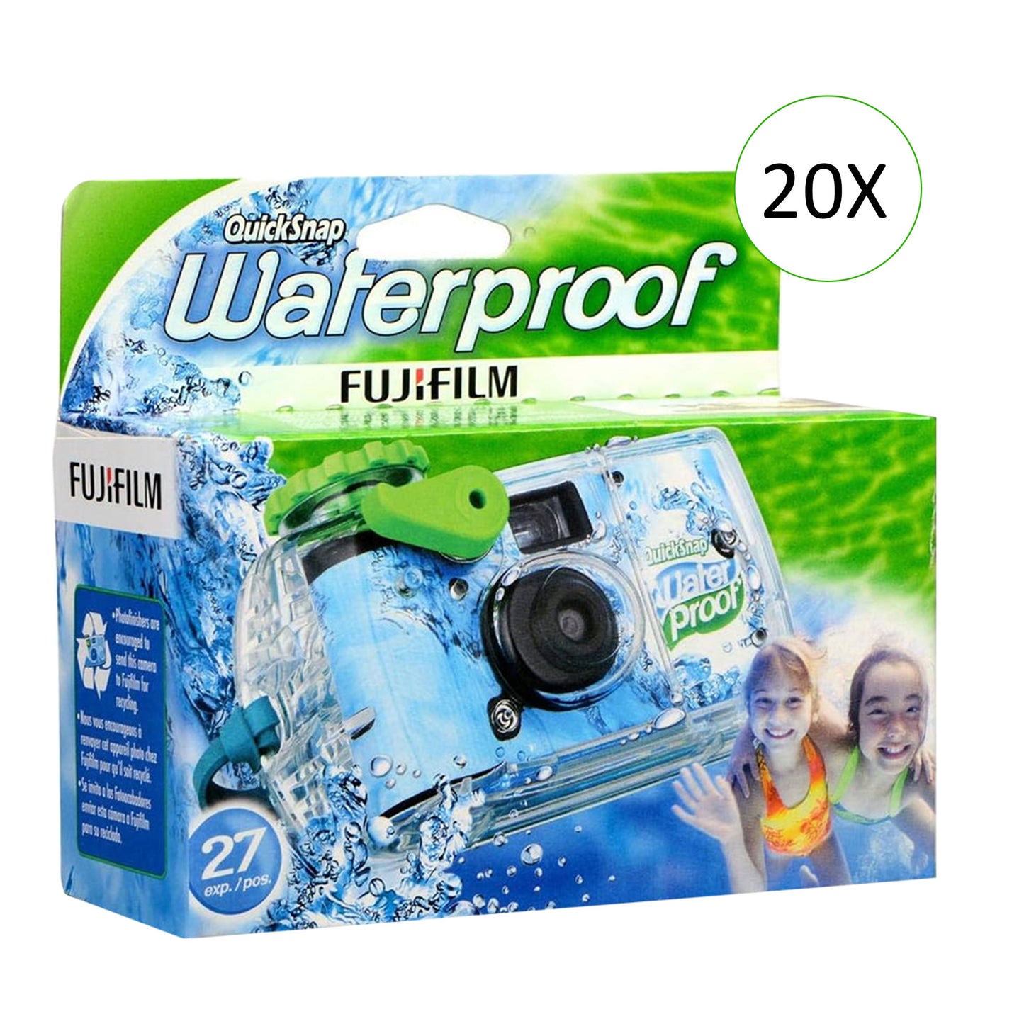 20x Fujifilm QuickSnap 800 Waterproof One-Time Use Disposable 35mm Camera - 27 Exposures