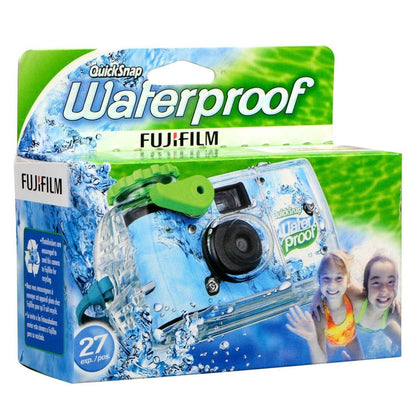 2x Fujifilm QuickSnap 800 Waterproof One-Time Use Disposable 35mm Camera - 27 Exposures with Microfiber Cleaning Cloth