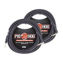 2x Pig Hog Tour Grade 18.5ft 1/4"-1/4" Cables - Straight to Right Angle