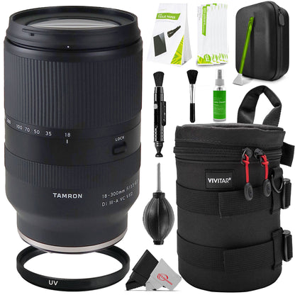 Tamron 18-300mm f/3.5-6.3 Di III-A VC VXD Lens for FUJIFILM X with Tamron 67mm UV Filter and Lens Case + Cleaning Kit
