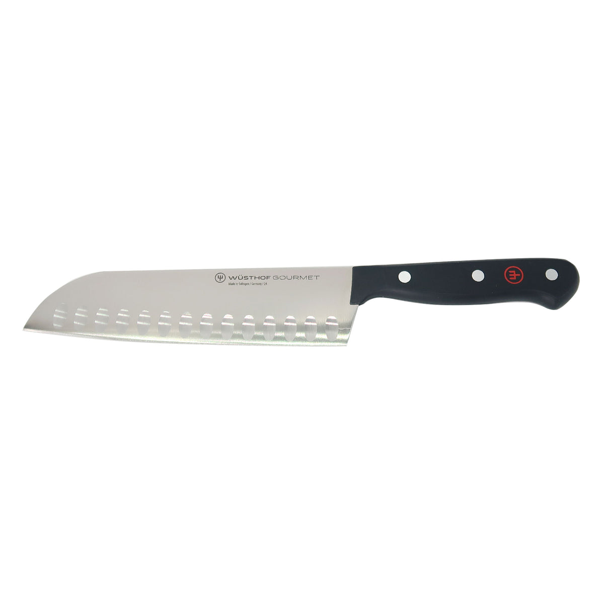 Wusthof Gourmet 7" Hollow Edge Santoku Knife, Black + Wusthof Gourmet 6" Chef's Knife