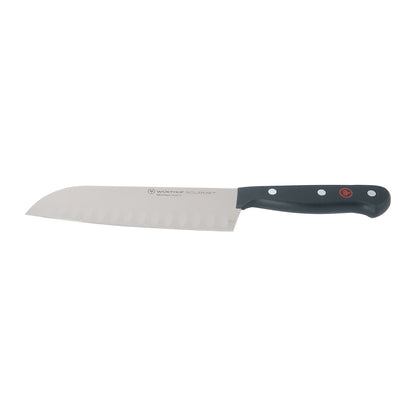 Wusthof Gourmet 7" Hollow Edge Santoku Knife, Black + Wusthof Gourmet 6" Chef's Knife