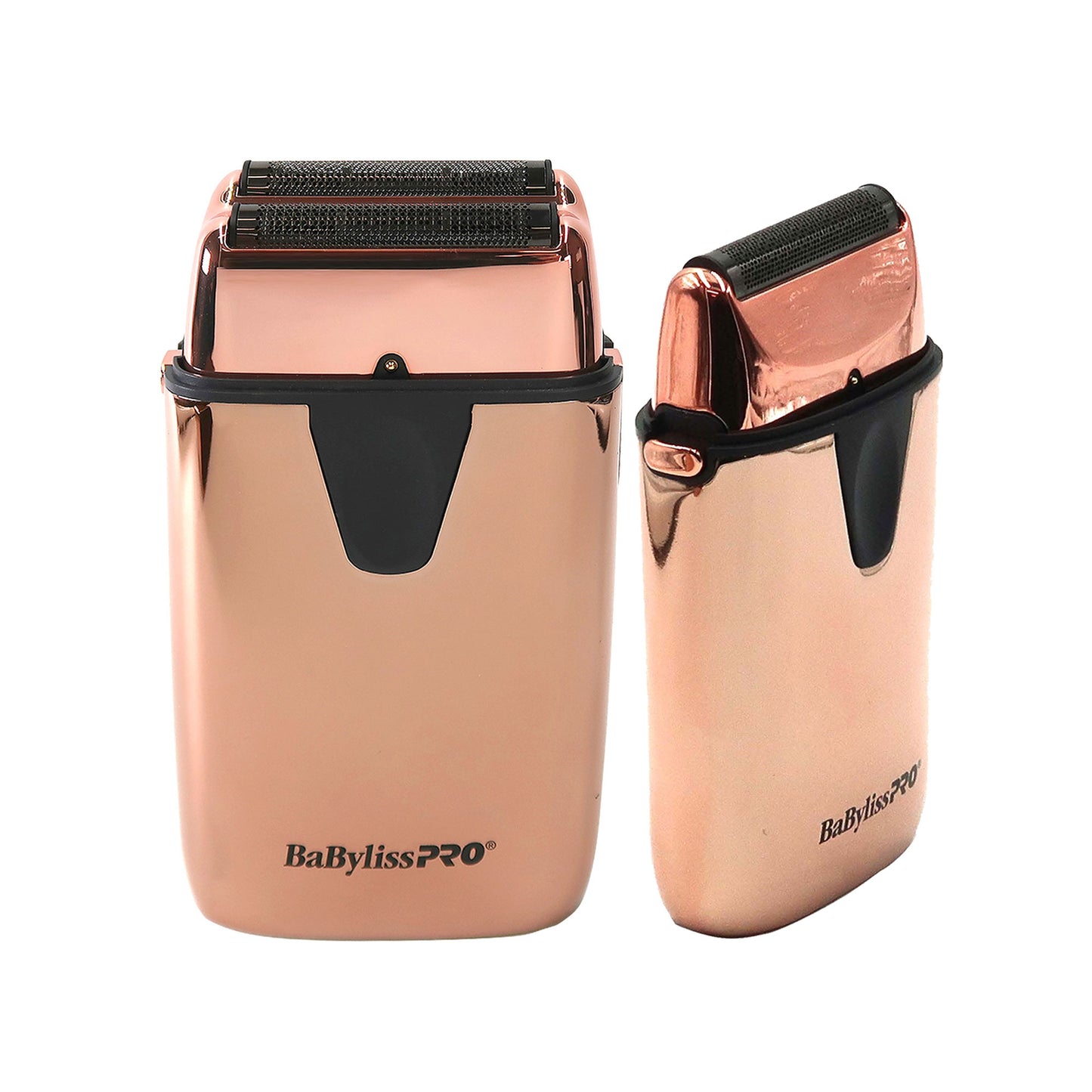 BaByliss Pro LIMITED EDITION UVFOIL UV-Disinfecting Single Foil Shaver FXLFS1RG with LIMITED EDITON UVFOIL UV-Disinfecting Double Foil Shaver FXLFS2RG