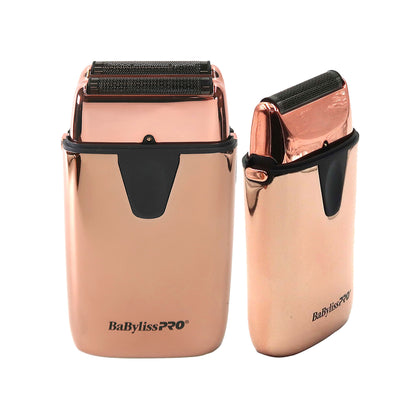 BaByliss Pro LIMITED EDITION UVFOIL UV-Disinfecting Single Foil Shaver FXLFS1RG with LIMITED EDITON UVFOIL UV-Disinfecting Double Foil Shaver FXLFS2RG