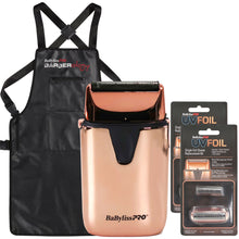 BaByliss Pro LIMITED EDITION UVFOIL UV-Disinfecting Single Foil Shaver FXLFS1RG with UVFOIL Single-Foil Shaver Replacement Kit FXLRF1RG and Apron