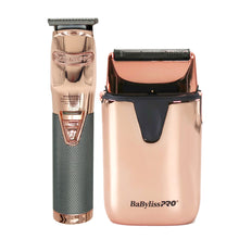 Babyliss Pro FX788RG Cordless Lithium Trimmer Rose Gold with BaByliss Pro LIMITED EDITION UVFOIL UV-Disinfecting Metal Single Foil Shaver - Rose Gold #FXLFS1RG