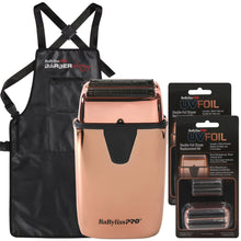 BaByliss Pro LIMITED EDITON UVFOIL UV-Disinfecting Double Foil Shaver FXLFS2RG (Rose Gold) with UVFOIL Double-Foil Shaver Replacement Kit and Apron